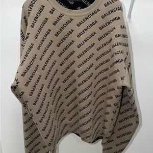 Balenciaga Beige Logo Sweater